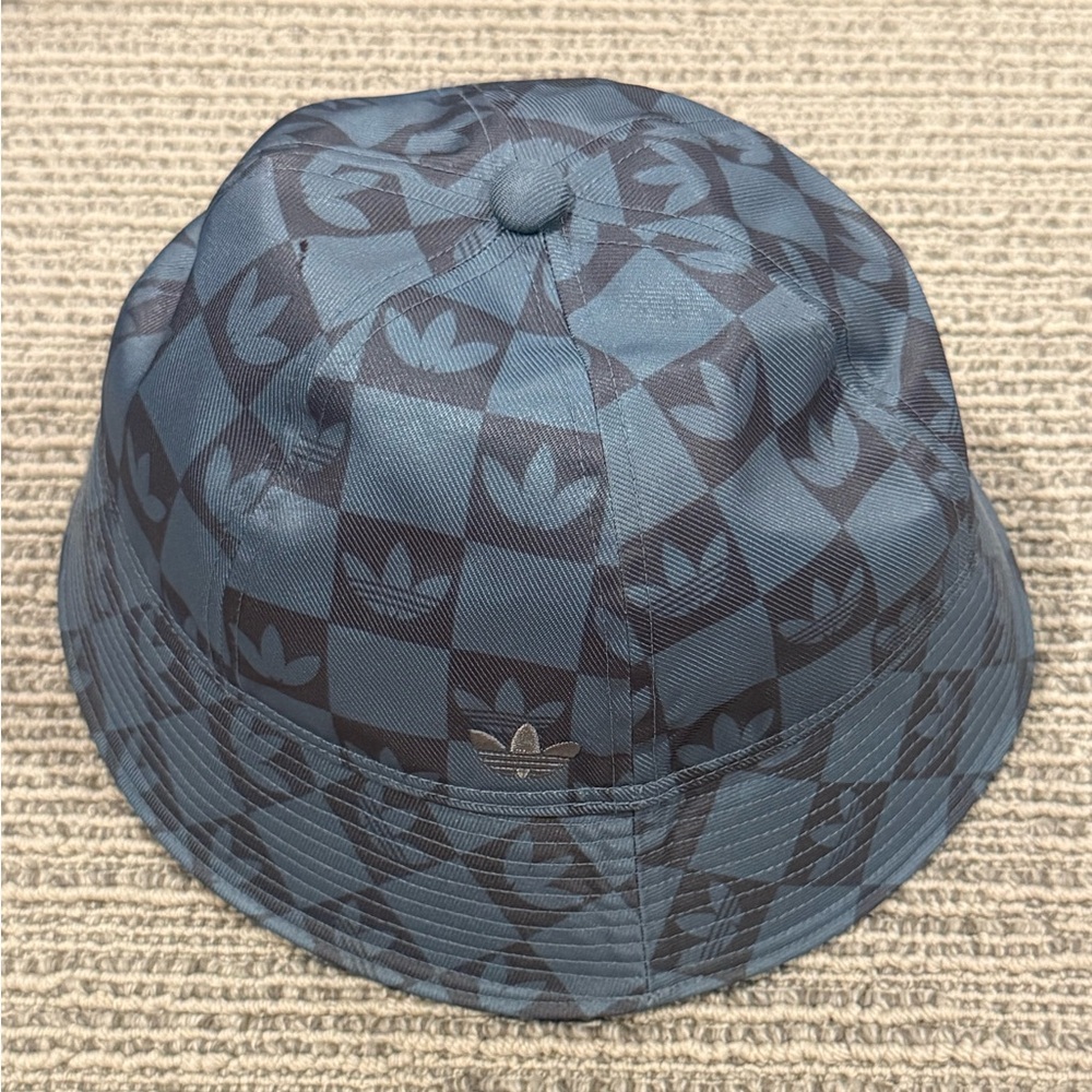 Adidas blue and dark blue Patterned Bucket Hat